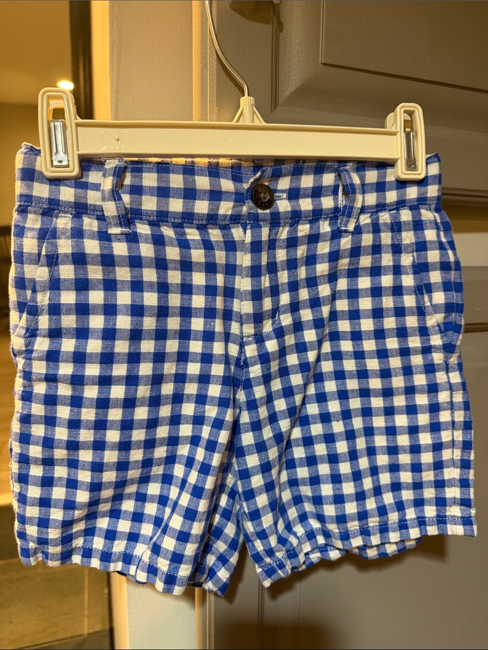Janie and Jack Blue and White Gingham Bermuda Shorts